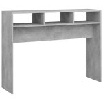 Vidaxl table console gris b�ton 105x30x80 cm bois d'ing�nierie