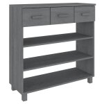 Vidaxl table console hamar gris fonc 90x35x90 cm bois massif de pin