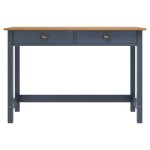 Vidaxl table console hill range avec 2 tiroirs gris 110x45x74 cm pin