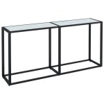 Vidaxl table console marbre blanc 160x35x75, 5 cm verre tremp