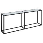 Vidaxl table console marbre blanc 200x35x75, 5 cm verre tremp