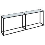 Vidaxl table console marbre blanc 220x35x75, 5 cm verre tremp