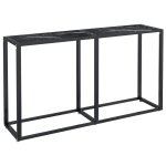 Vidaxl table console marbre noir 140x35x75, 5 cm verre trempé Vidaxl table console marbre noir 140x35x75, 5 cm verre trempé