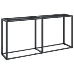Vidaxl table console marbre noir 160x35x75, 5 cm verre tremp