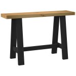 Vidaxl table console noain pieds en forme de a 120x30x75 cm massif pin