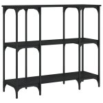 Vidaxl table console noir 102x35x90 cm bois d'ing�nierie