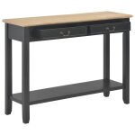 Vidaxl table console noir 110x35x80 cm bois