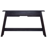 Vidaxl table console noir 120x30x75 cm bois d'acajou massif