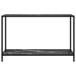 Vidaxl table console noir 120x35x75 cm verre tremp