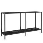 Vidaxl table console noir 140x35x75, 5 cm verre tremp�