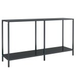 Vidaxl table console noir 140x35x75, 5 cm verre tremp�