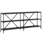 Vidaxl table console noir 180x30x75 cm bois d'ingnierie et fer