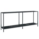 Vidaxl table console noir 180x35x75, 5 cm verre tremp�