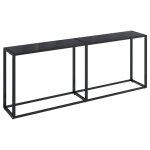 Vidaxl table console noir 200x35x75, 5 cm verre tremp�
