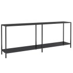 Vidaxl table console noir 200x35x75, 5 cm verre tremp