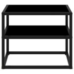 Vidaxl table console noir 50x40x40 cm verre tremp�