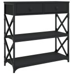 Vidaxl table console noir 75x28x75 cm bois d'ingnierie