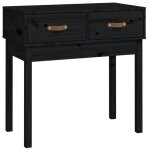 Vidaxl table console noir 76, 5x40x75 cm bois massif de pin