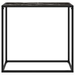 Vidaxl table console noir 80x35x75 cm verre tremp