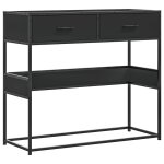 Vidaxl table console noir 90x35x80 cm bois d'ing�nierie