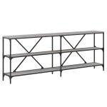 Vidaxl table console sonoma gris 200x30x75 cm bois d'ing�nierie et fer