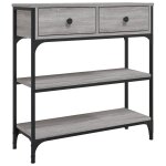 Vidaxl table console sonoma gris 72, 5x25x75 cm bois d'ing�nierie