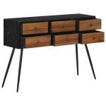 Vidaxl table console avec tiroirs 116x30x76 cm teck massif rcupr