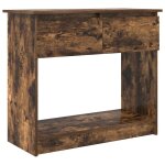 Vidaxl table console avec tiroirs ch�ne fum� 85, 5x38, 5x74, 5 cm