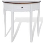 Vidaxl table console avec tiroir et dessus de table marron demi - ronde Vidaxl table console avec tiroir et dessus de table marron demi - ronde
