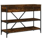Vidaxl table console avec tiroirs et tagres chne fum