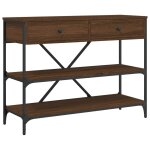 Vidaxl table console avec tiroirs et tagres chne marron