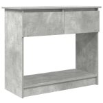 Vidaxl table console avec tiroirs gris b�ton 85, 5x38, 5x74, 5 cm