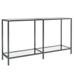 Vidaxl table console transparent 140x35x75, 5 cm verre tremp�