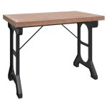 Vidaxl table � d�ner 110x65x82 cm bois de sapin massif et fer
