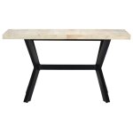 Vidaxl table � d�ner 140 x 70 x 75 cm bois de manguier massif blanchi