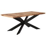 Vidaxl table � d�ner 180x90x76 cm bois de manguier brut solide