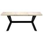 Vidaxl table  dner blanc 180x90x75 cm bois de manguier massif