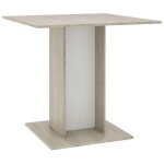 Vidaxl table � d�ner blanc et ch�ne sonoma 80 x 80 x 75 cm agglom�r�
