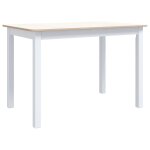 Vidaxl table  manger blanc et marron 114x71x75 cm bois d'hva massif