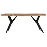 Vidaxl table � d�ner noir 180x90x77 cm bois d'acacia solide