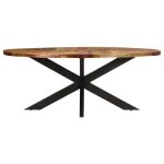 Vidaxl table � d�ner ovale 200x100x75 cm bois de r�cup�ration solide
