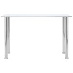 Vidaxl table  manger transparent 120x60x75 cm verre tremp