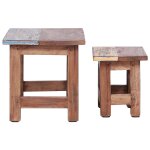 Vidaxl tables gigognes 2 pcs bois d'acajou massif