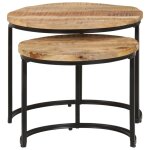 Vidaxl tables gigognes 2 pcs bois de manguier brut