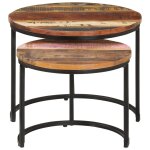 Vidaxl tables gigognes 2 pcs bois de rcupration massif