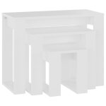 Vidaxl tables gigognes 3 pi�ces bois d'ing�nierie blanc