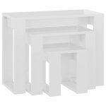 Vidaxl tables gigognes 3 pcs blanc brillant bois d'ingénierie Vidaxl tables gigognes 3 pcs blanc brillant bois d'ingénierie