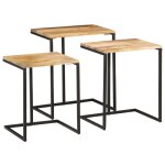 Vidaxl tables gigognes 3 pcs bois massif d'acacia