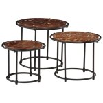 Vidaxl tables gigognes 3 pcs bois massif de récupération Vidaxl tables gigognes 3 pcs bois massif de récupération