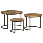 Vidaxl tables gigognes 3 pcs bois massif de rcupration